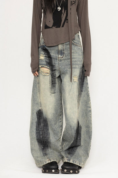 American Retro Loose Wide-Leg Jeans