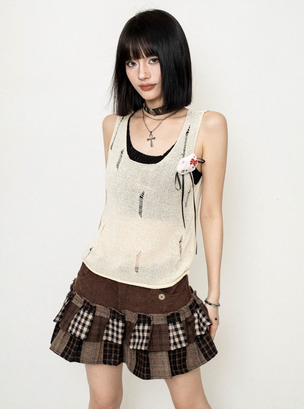 Korean Knitted Two-Piece Camisole Top