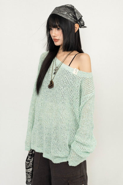 American Cut-Out Blouse Long Sleeve Top