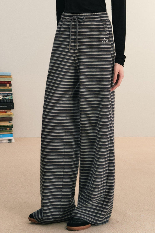 Striped Loose Drawstring Pants