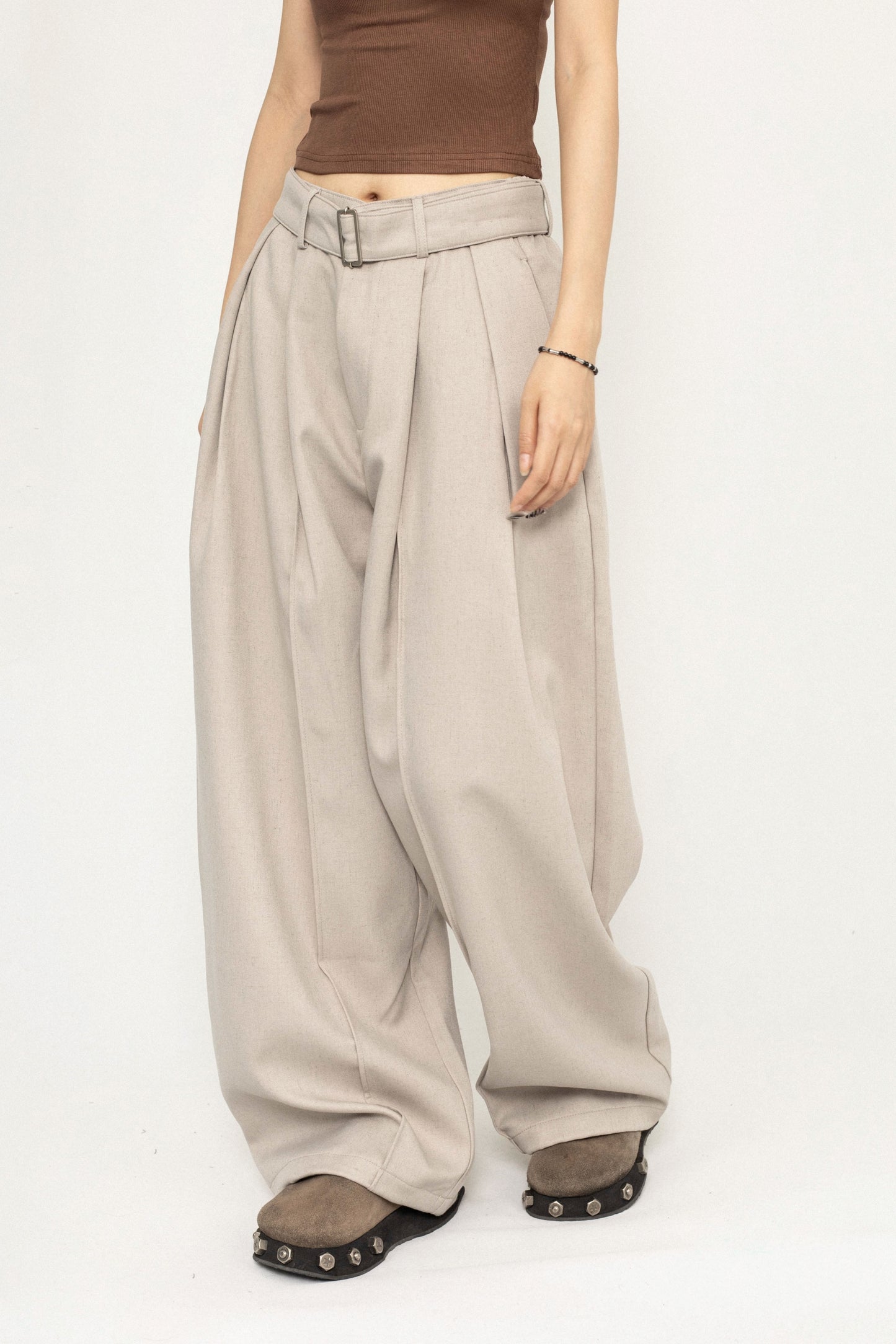 Unisex Retro Wide-Leg Suit Pants