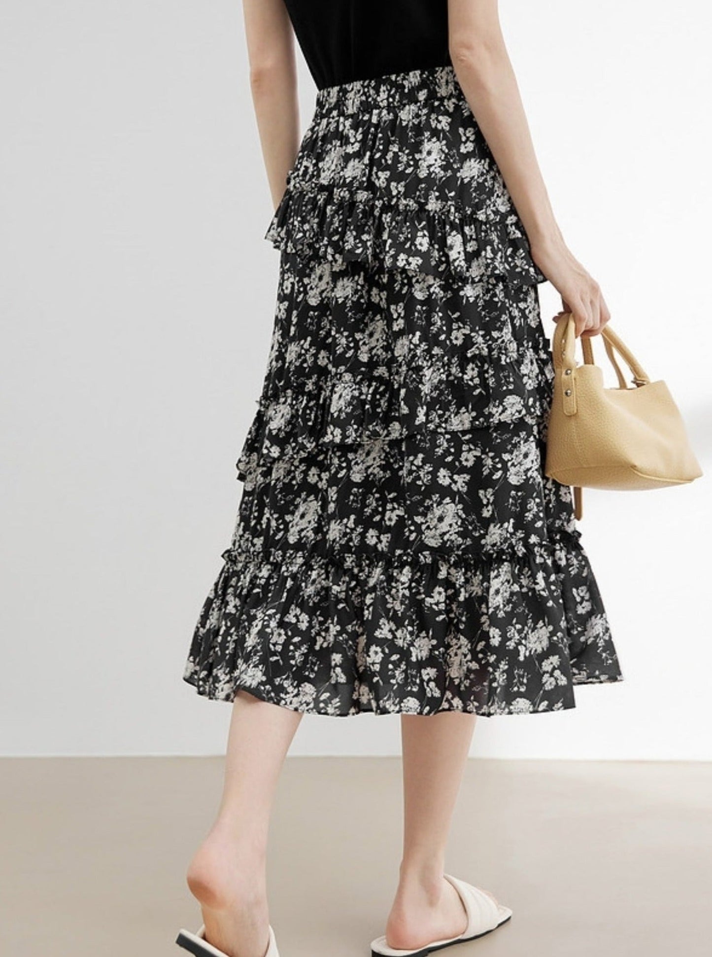 French Smudge Floral Skirt