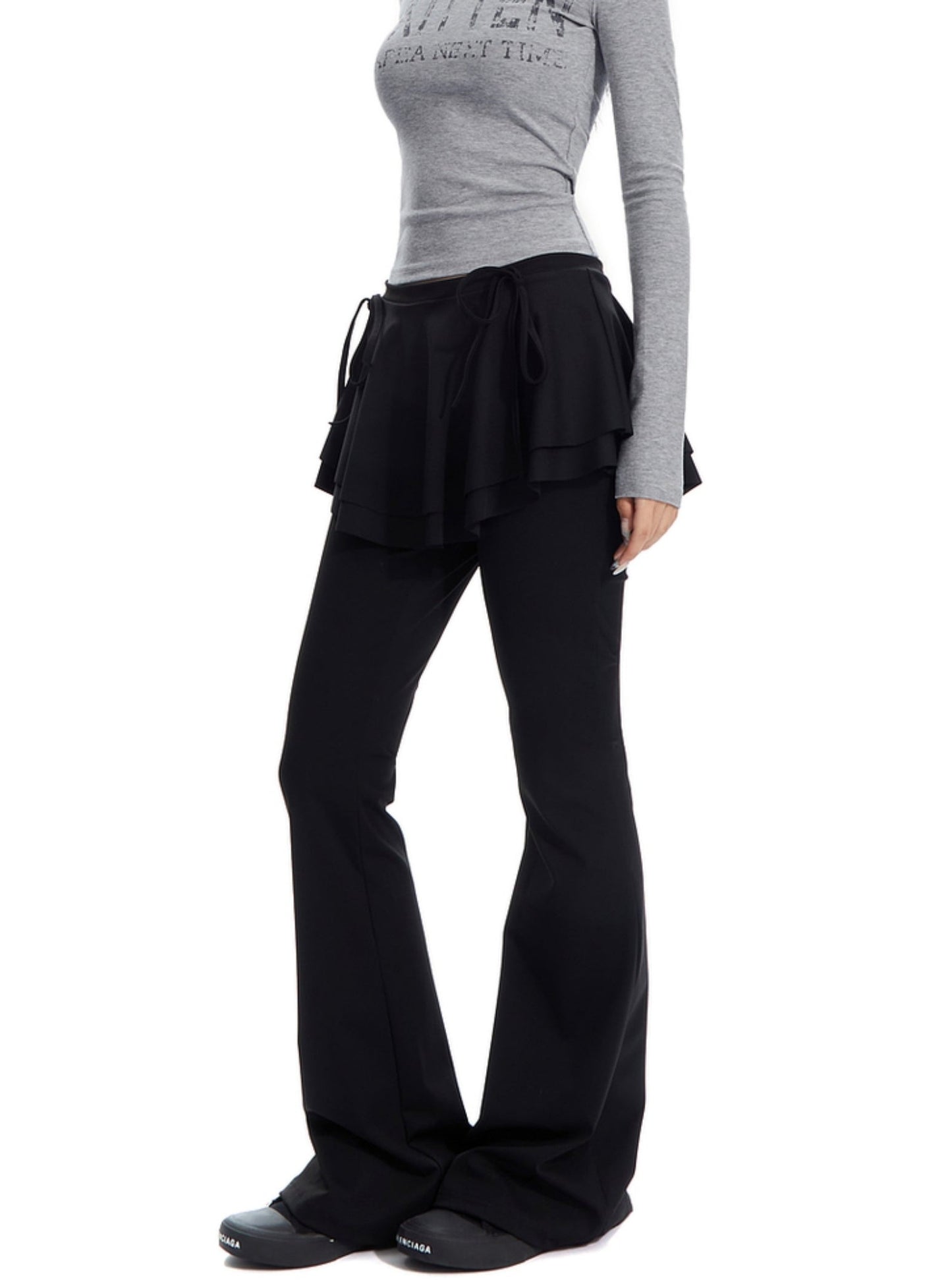 Slim Slightly Flared Skirt Pants