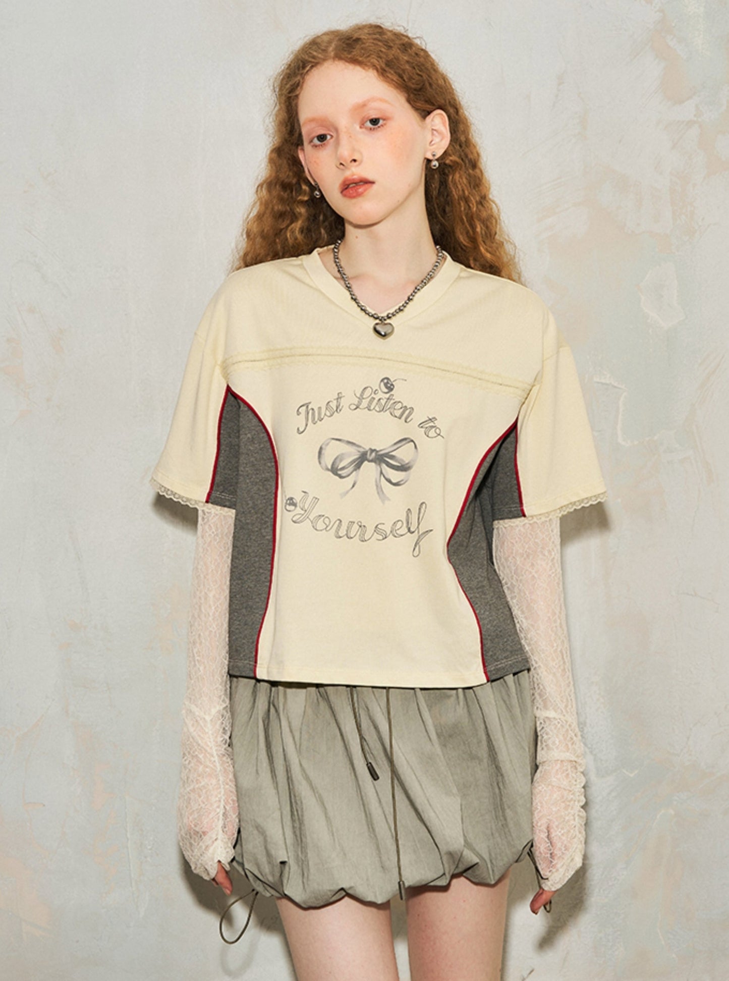 Sporty Bow Cherry Print T-Shirt