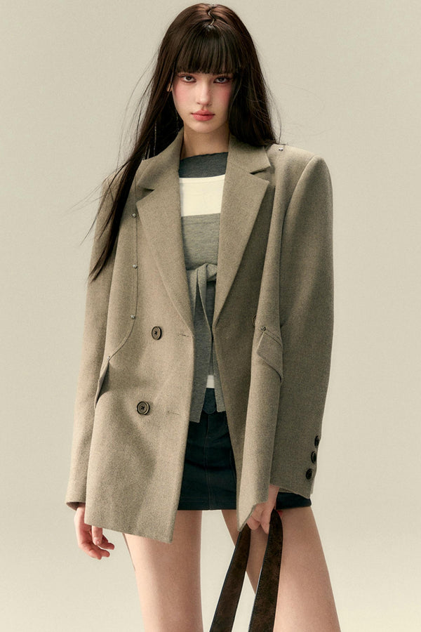 Classic Tweed Rose Blazer Jacket