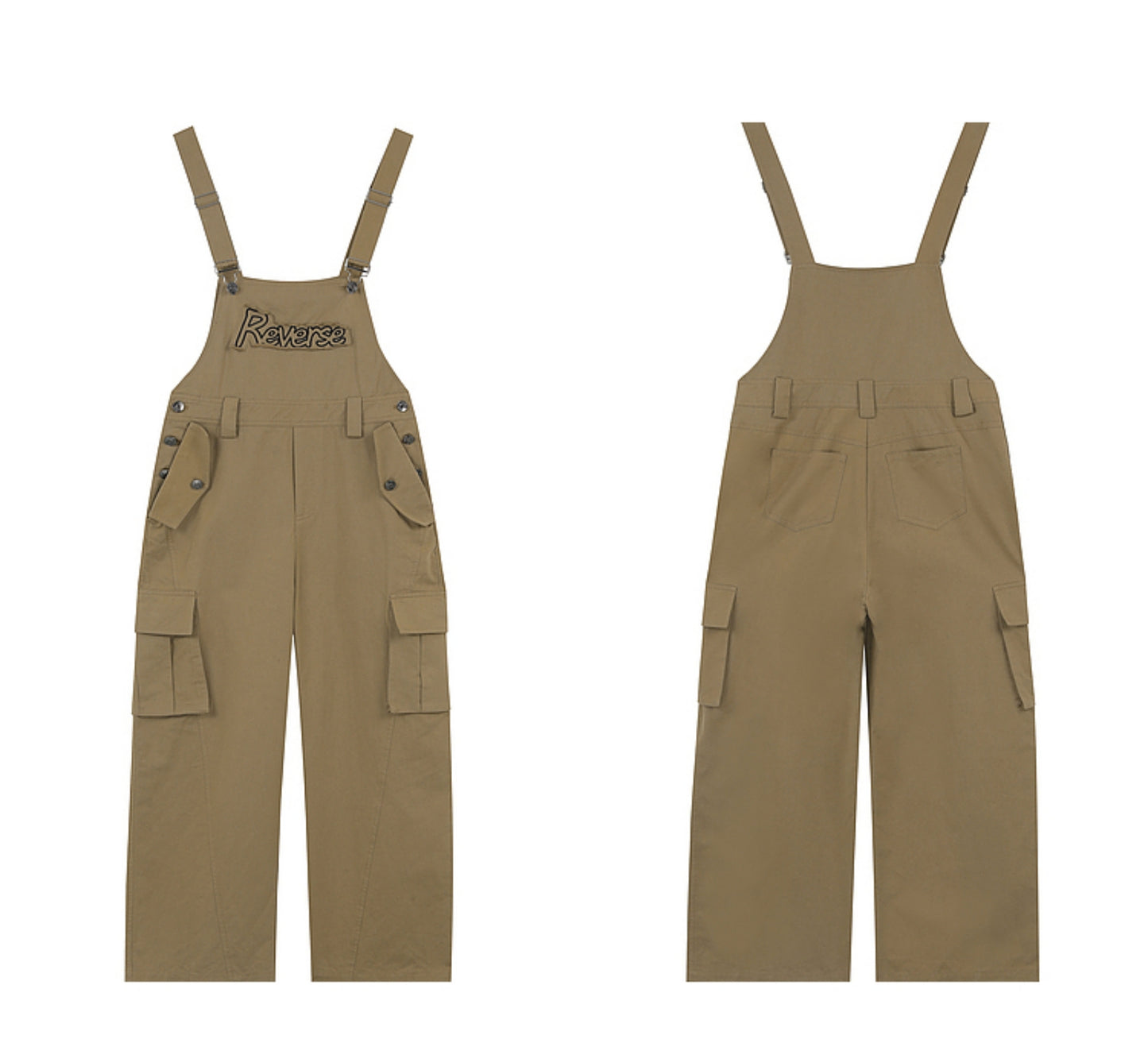 Maillard Cargo Bib Wide-Leg Pants