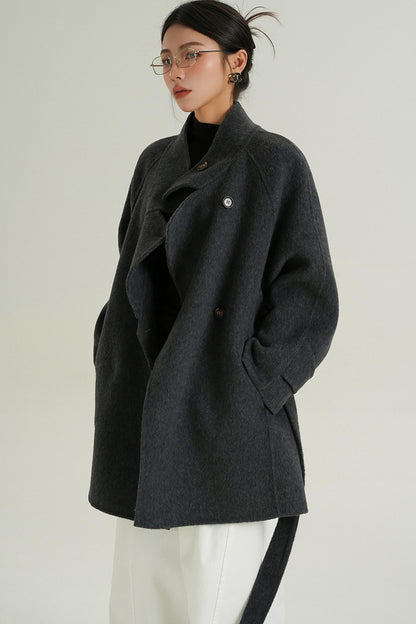 Half-Turtle Midi Wool Coat