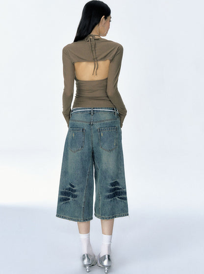 Loose Fit Retro Denim Pants