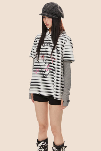 Stripe Loose T Shirt