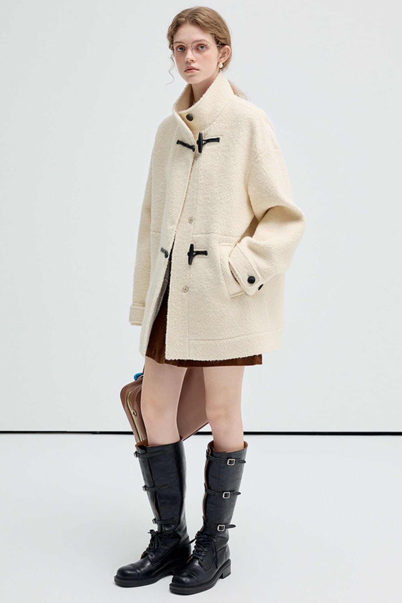 Granular Texture Wool Coat