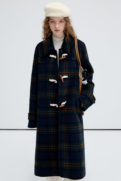 Textured Wool Check Coat