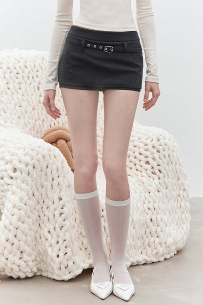 Spice Girls High-Waist Belted Mini Skirt