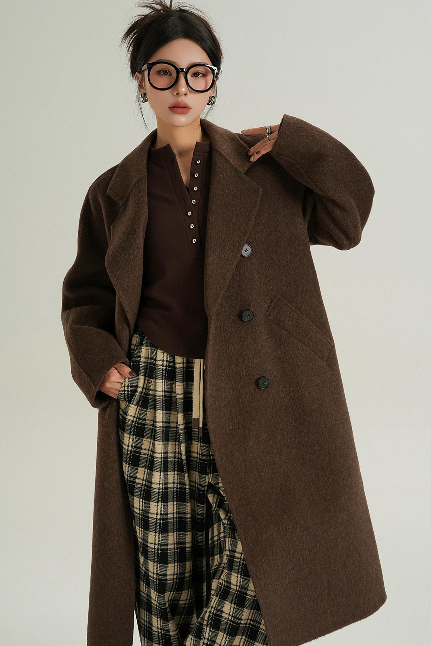 Double-Breasted Wool Suit Coat