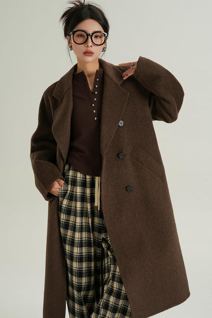 Double-Breasted Wool Suit Coat