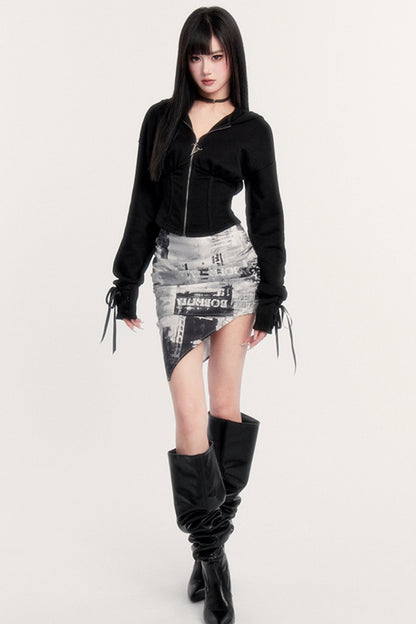 Dark Street Lace Skinny Pullover Top