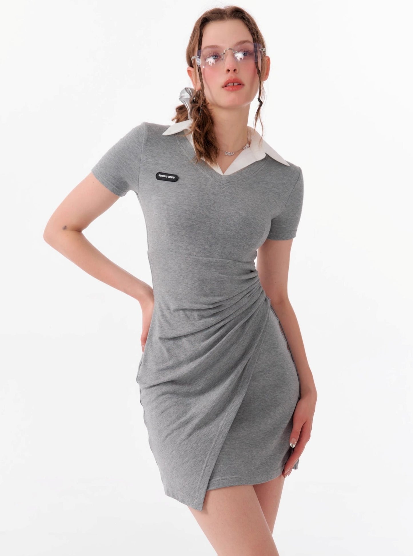 Waist Slimming Polo Dress