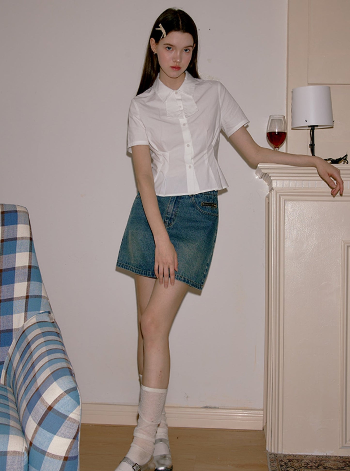 Nap Retro Self Tie Waist Shirt