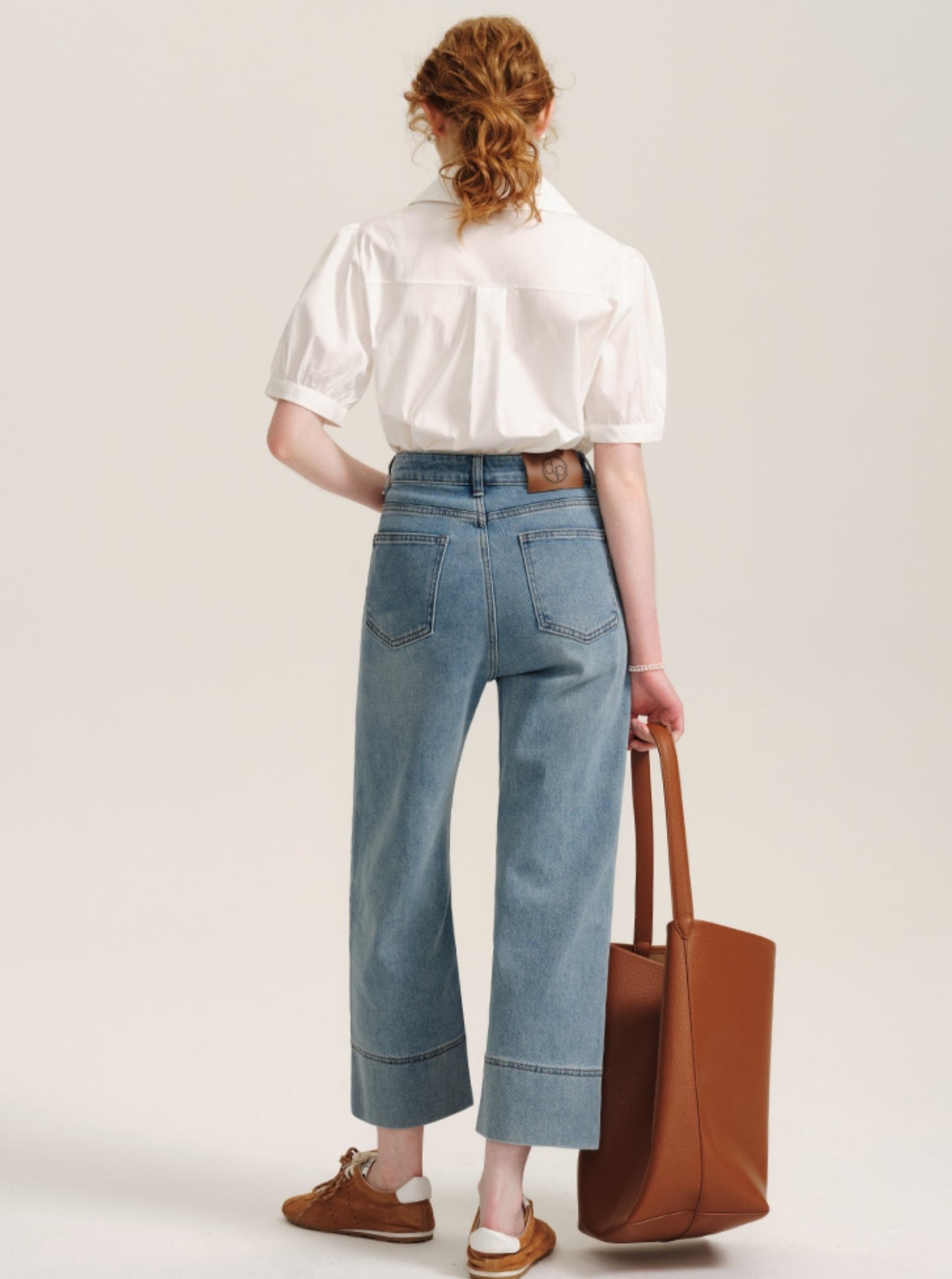 High-Waisted Cropped Pipe Pants