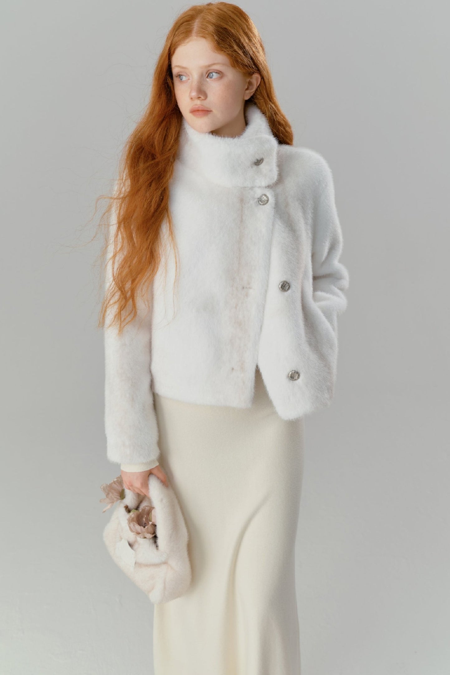 White Mink Fur Short Coat