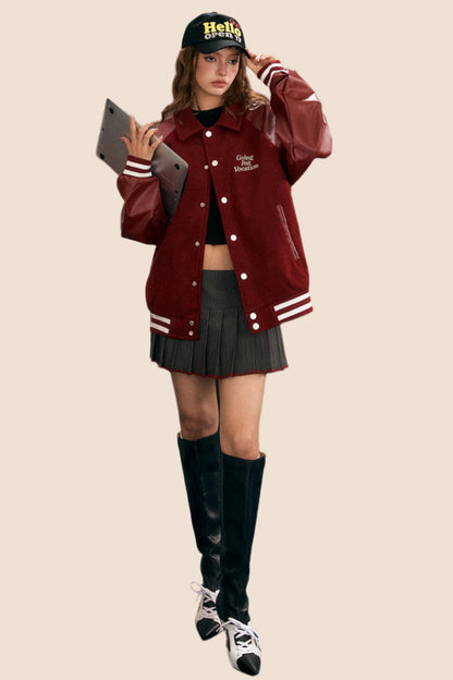 Cool Street Red Pu Leather Jacket