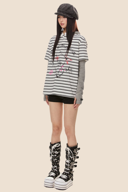 Stripe Loose T Shirt