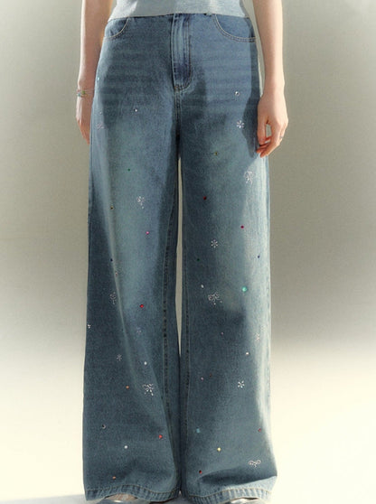 Hot Diamond Wide-Leg Jeans