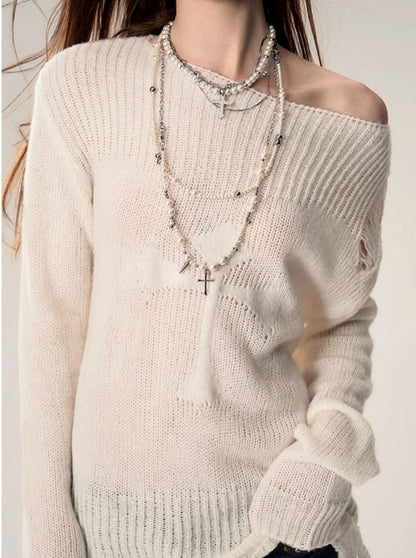 CROSS LOOSE WOOL KNIT SWEATER