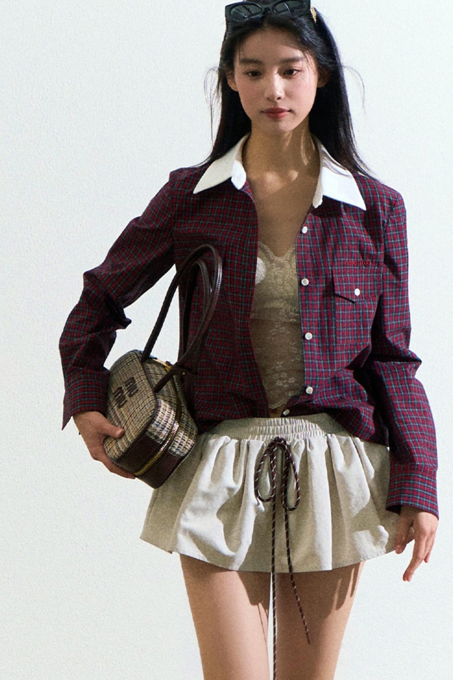 Scottish Check Red Button-Down Shirt