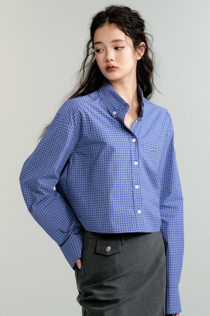 Kochi Blue Plaid Loose Cotton Shirt