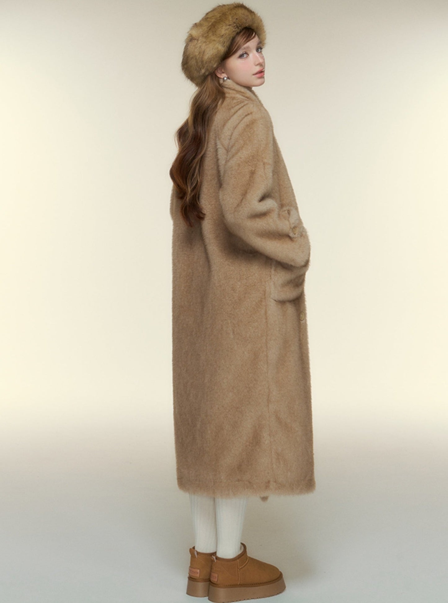 Fur Integrated Midi Age Reduction Jacket