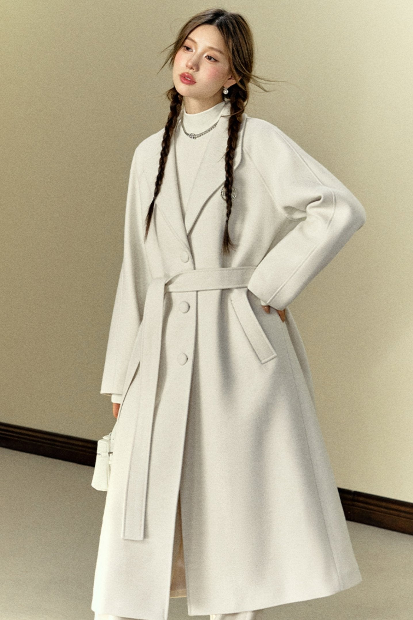 Woolen Long Slouchy Bathrobe Coat