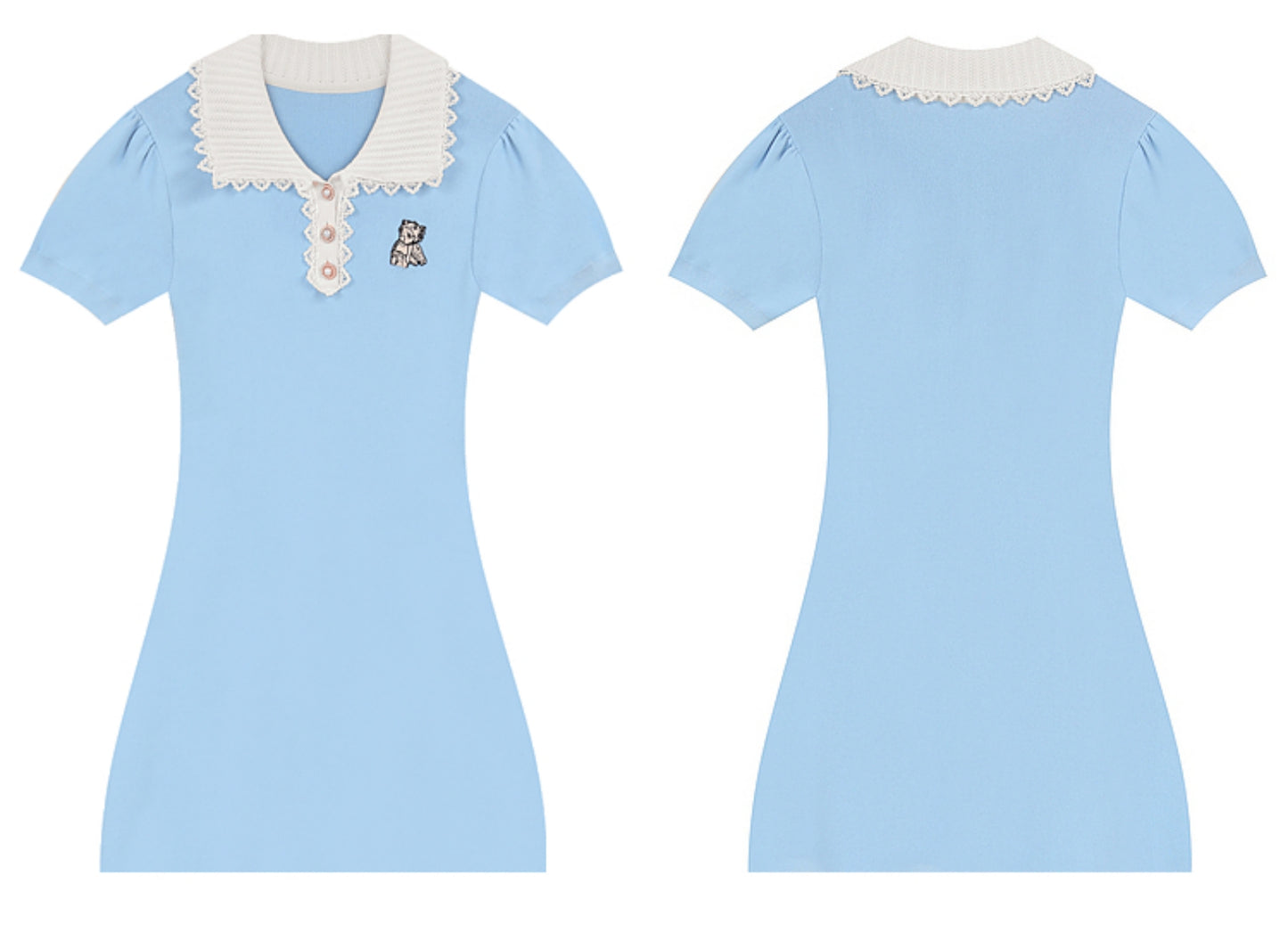 Sportkleid mit Polokragen und Cinch-Taille