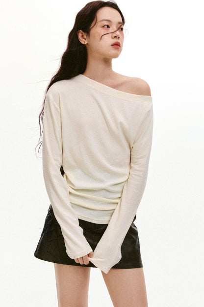 Lyocell Wool Slanted Shoulder Shirt