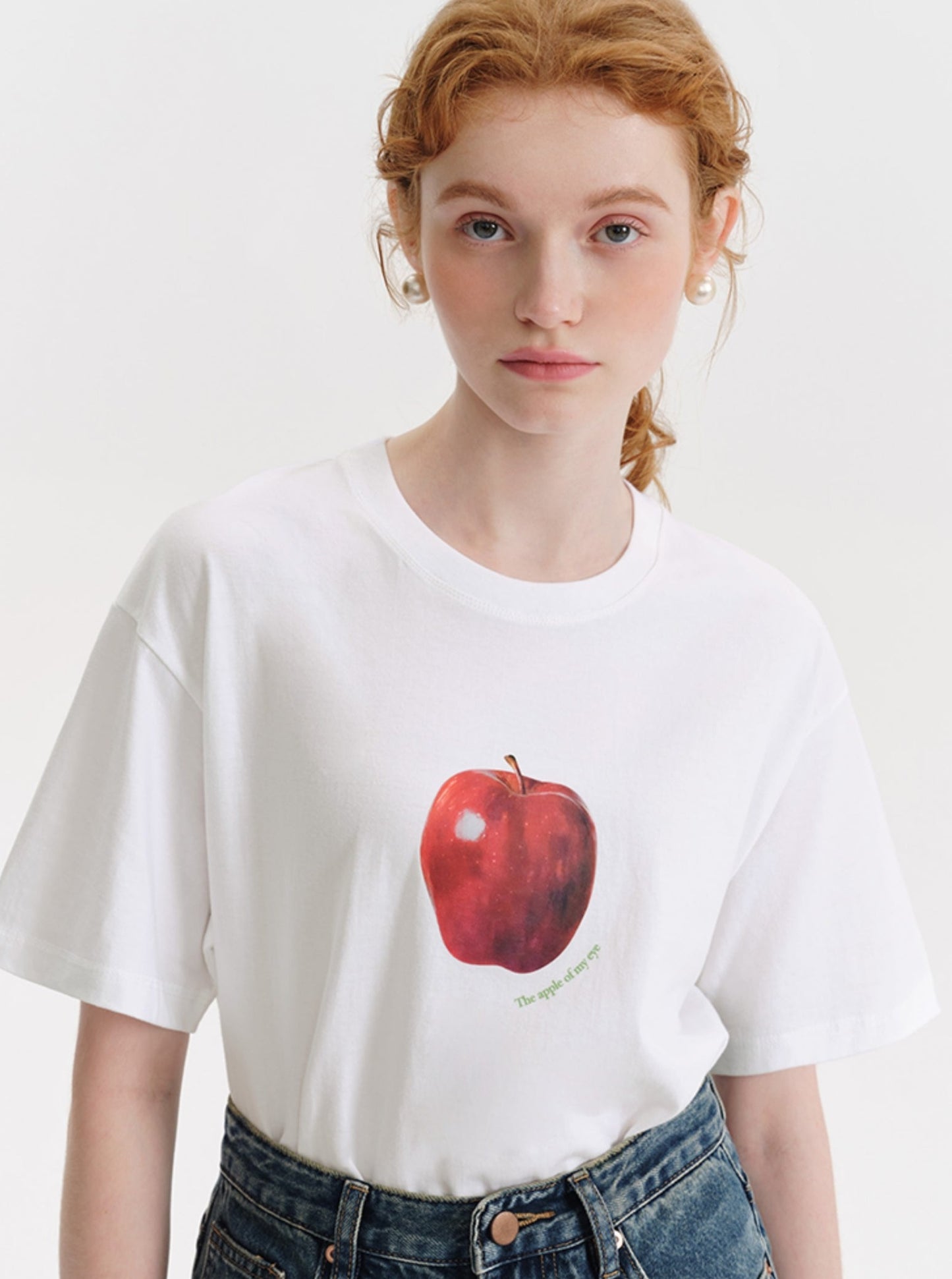 Apple Monogram Print Short Sleeve T-Shirt