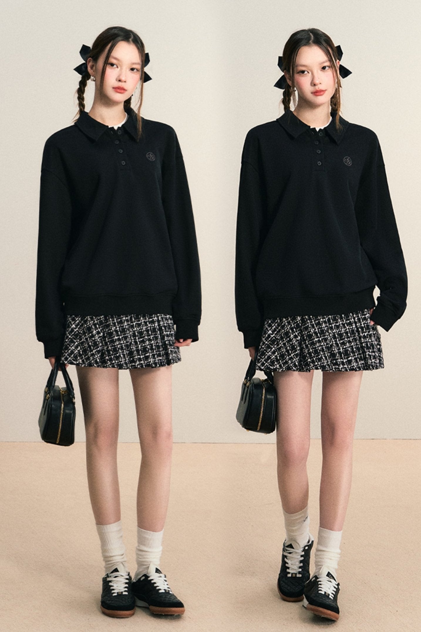 Polo Neck Loose Sweatshirt