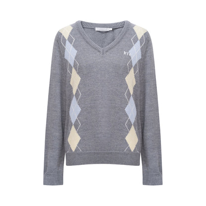 Diamond V-Neck Sweater