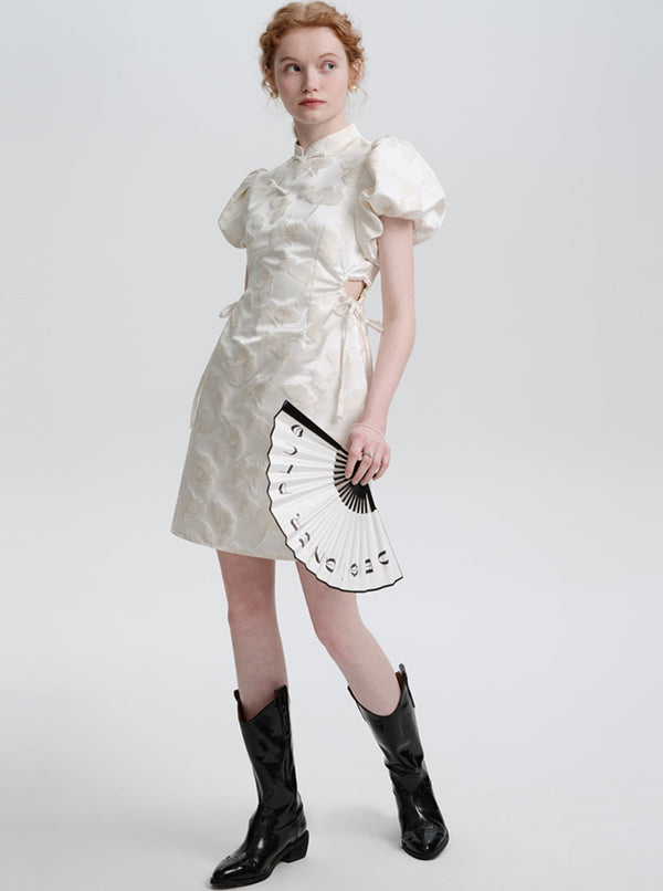 Jacquard Waistless Cheongsam Dress