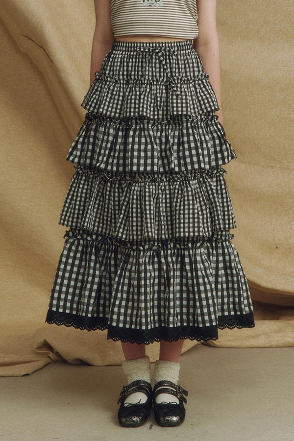 Lace A-Line Layered Skirt