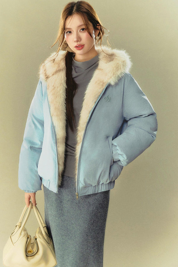 Plüsch Kapuzen Baumwolljacke 