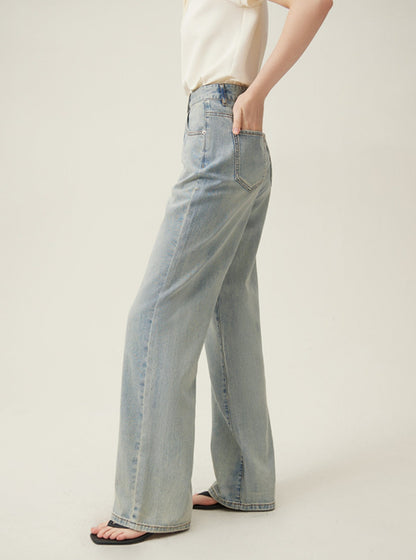 High-Waist-Jeans mit Vintage-Waschung