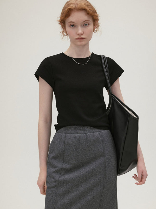 Straight Shoulder Small Flying Sleeve Top