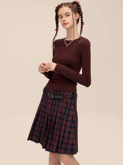 Retro Love Stud Pleated Skirt