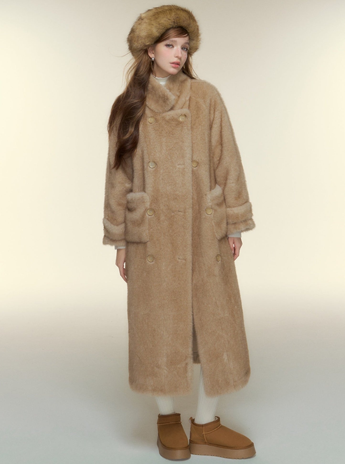 Fur Integrated Midi Age Reduction Jacket