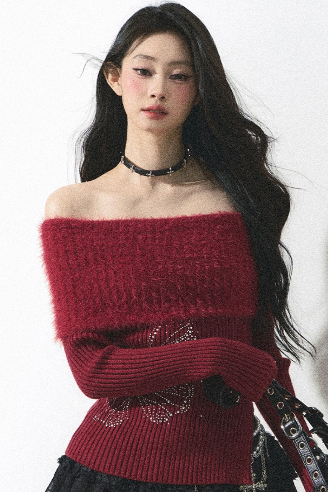 Sapporo ONE-SHOULDER KNIT SWEATER