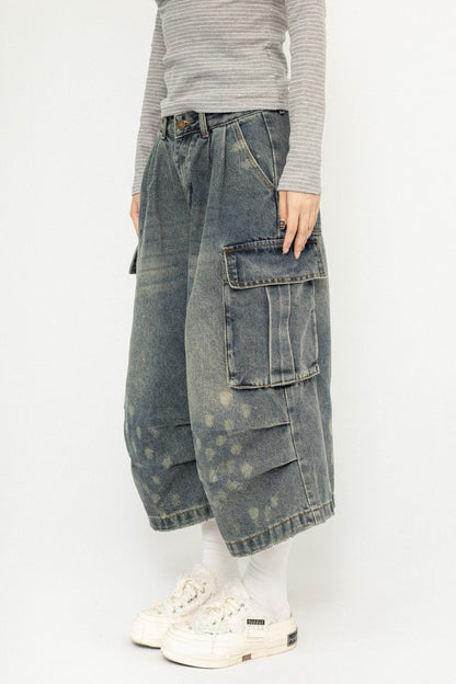 Loose Cropped American Denim Pants