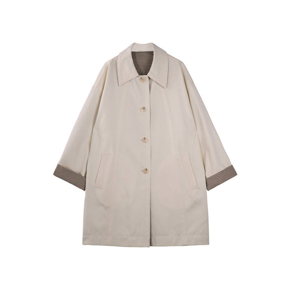 Reversible Plaid Trench Coat