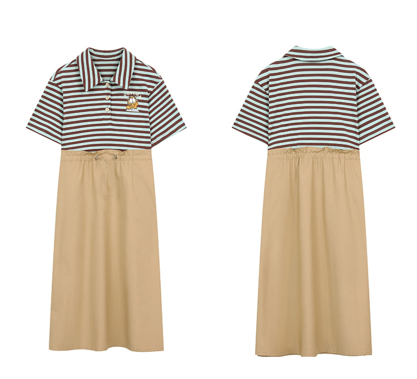 Garfield Collaboration Striped Polo Dress