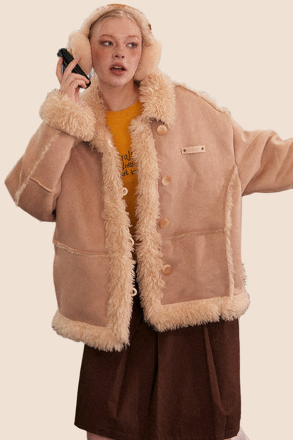 Thickened Retro Fur Collar Jacket