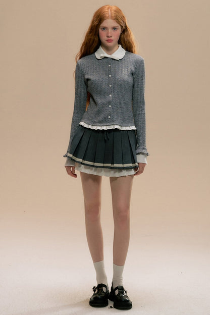 Gray Three-dimensional Girl PLEATED SKIRT