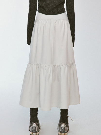 Moonlight Grey Dense Pleated Skirt